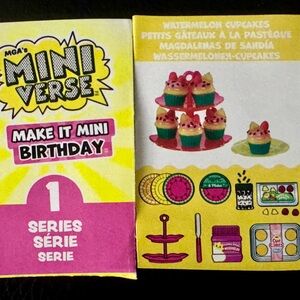 Watermelon cupcakes birthday cup cake 
Miniverse make it mini party celebration